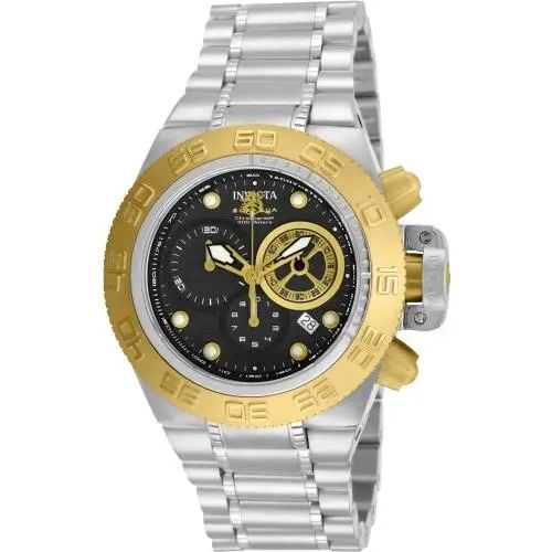 Subaqua Noma IV Unisex Black Chrono Dial Gold Case Swiss Movt Watch by Invicta