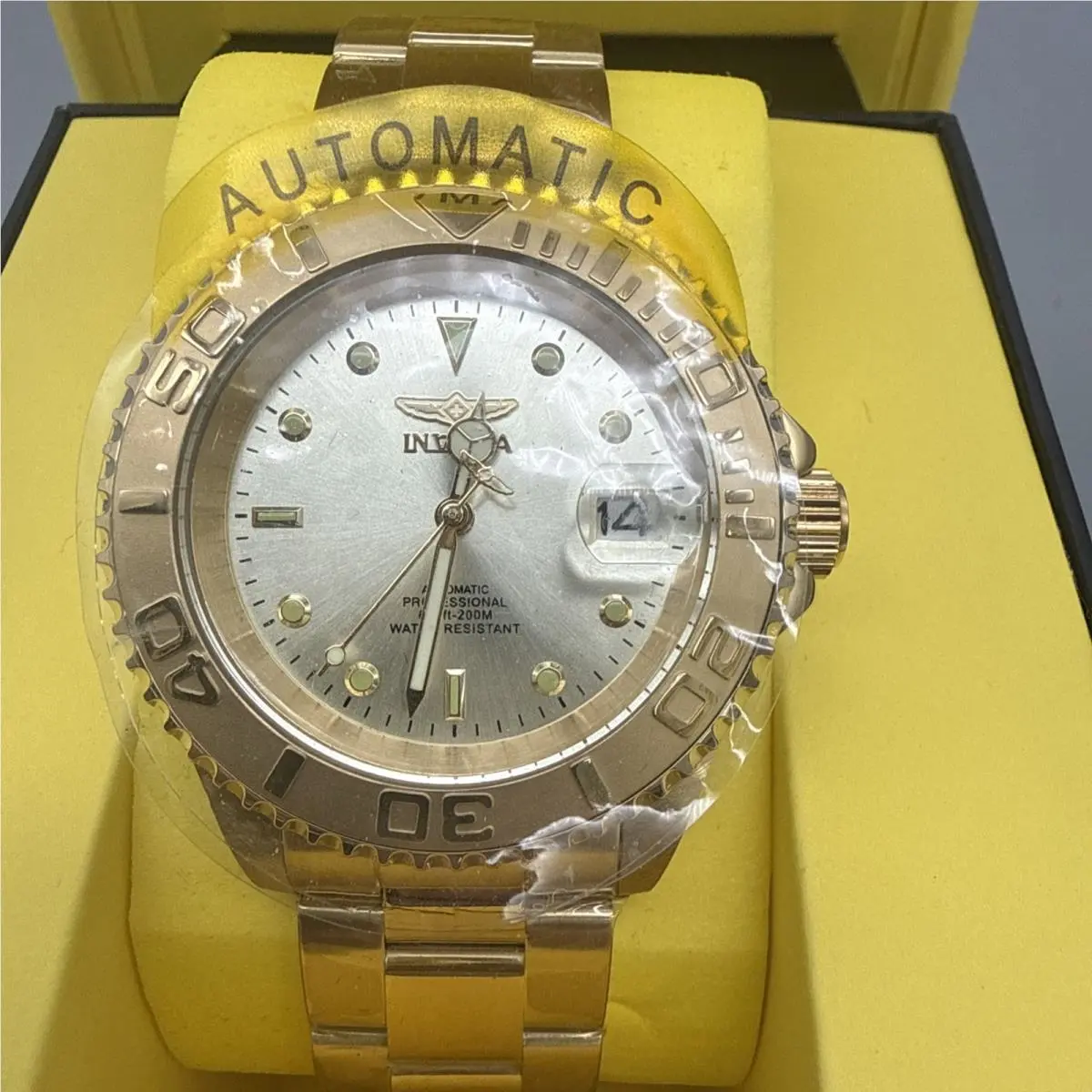 Invicta Men`s Automatic Pro Diver Gold Toned Seiko NH35A Movement 9010OB