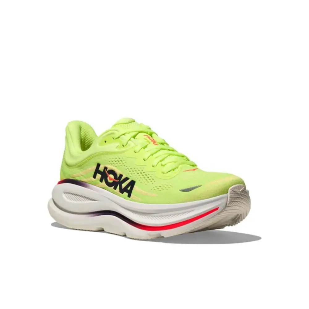 Hoka One One Bondi 9 Sneakers Mens Neon Yuzu Sunlight Running Shoes SHOP574