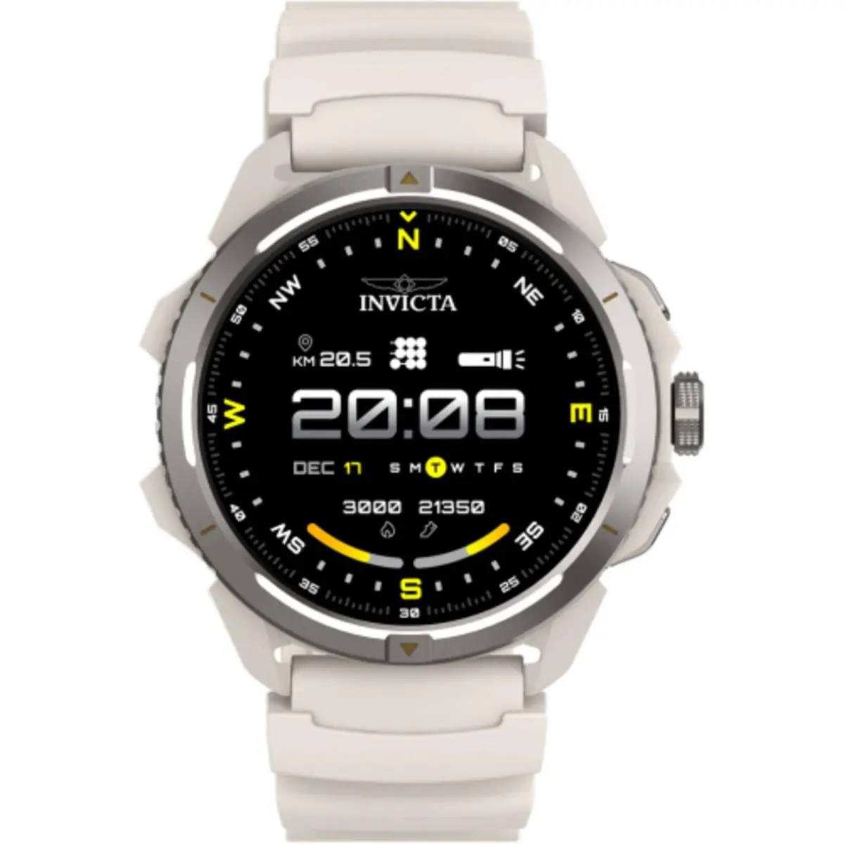 Invicta Unisex Watch I-tech Black Dial White Silicone Strap Digital ITECH-010