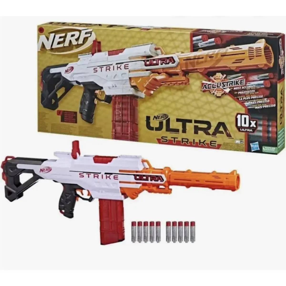 Hasbro Nerf Ultra Strike Motorized Blaster Toy Gun with 10 Nerf Accustrike Ultra