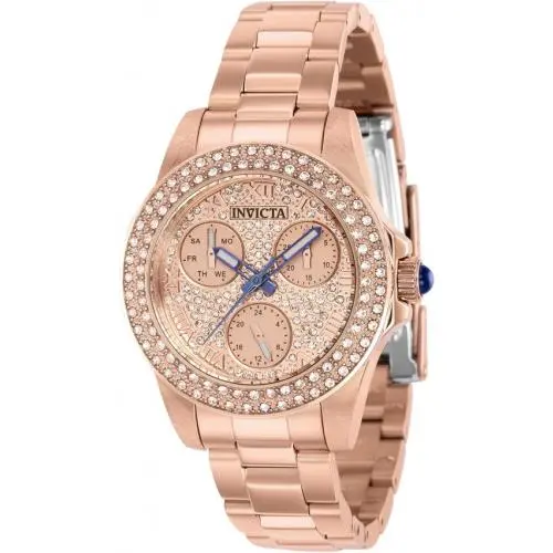 Invicta Angel Quartz Crystal Rose Gold Dial Ladies Watch 39244