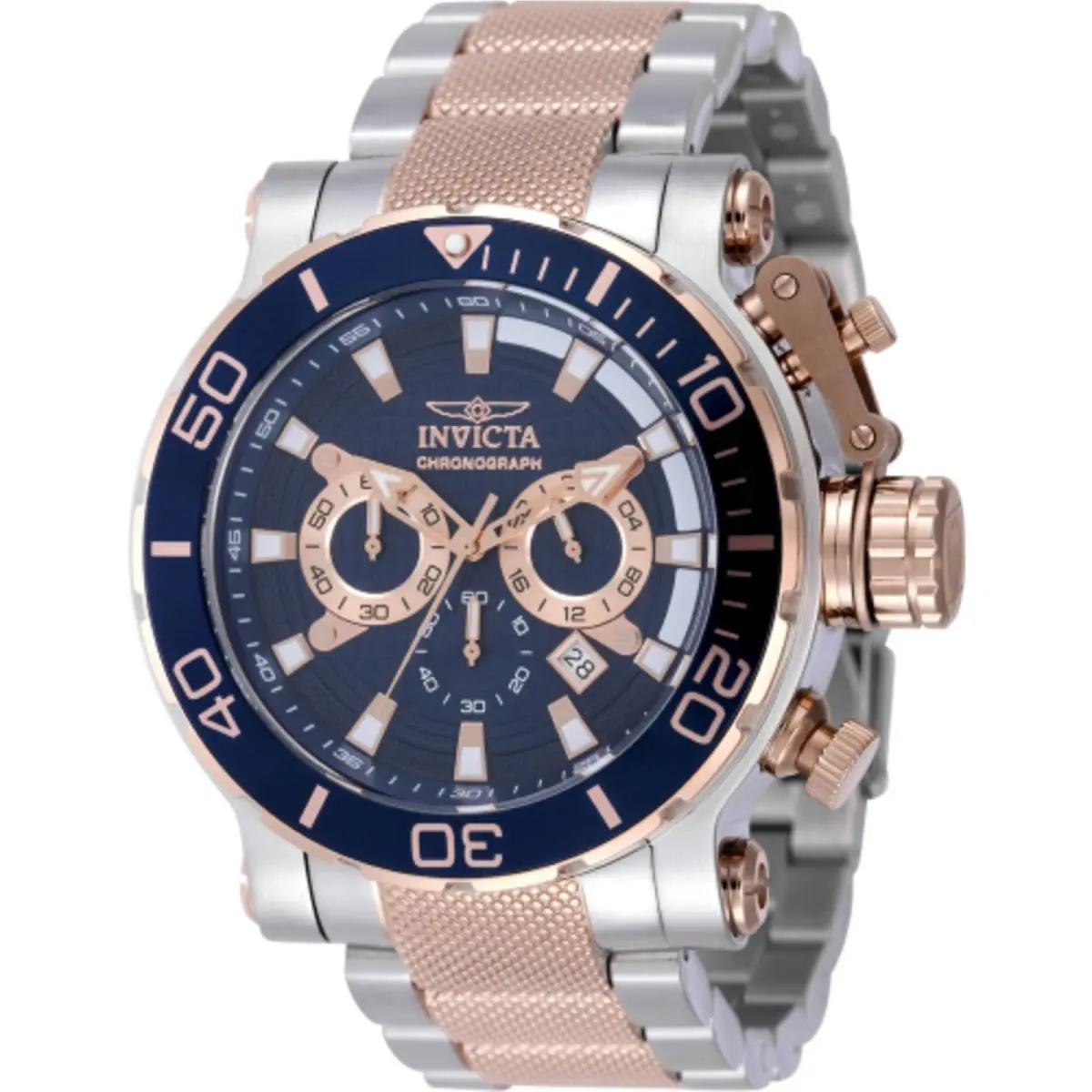 Men`s Watch Coalition Forces Chrono Blue Dial Two Tone Bracelet 50233 by Invicta