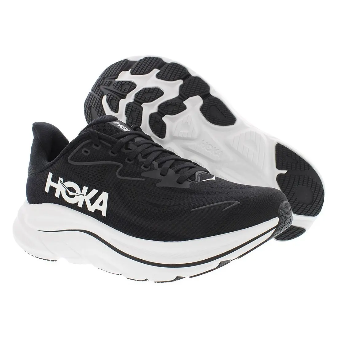 Hoka Clifton 10 Wide Mens Shoes Size 13 Color: Black/white