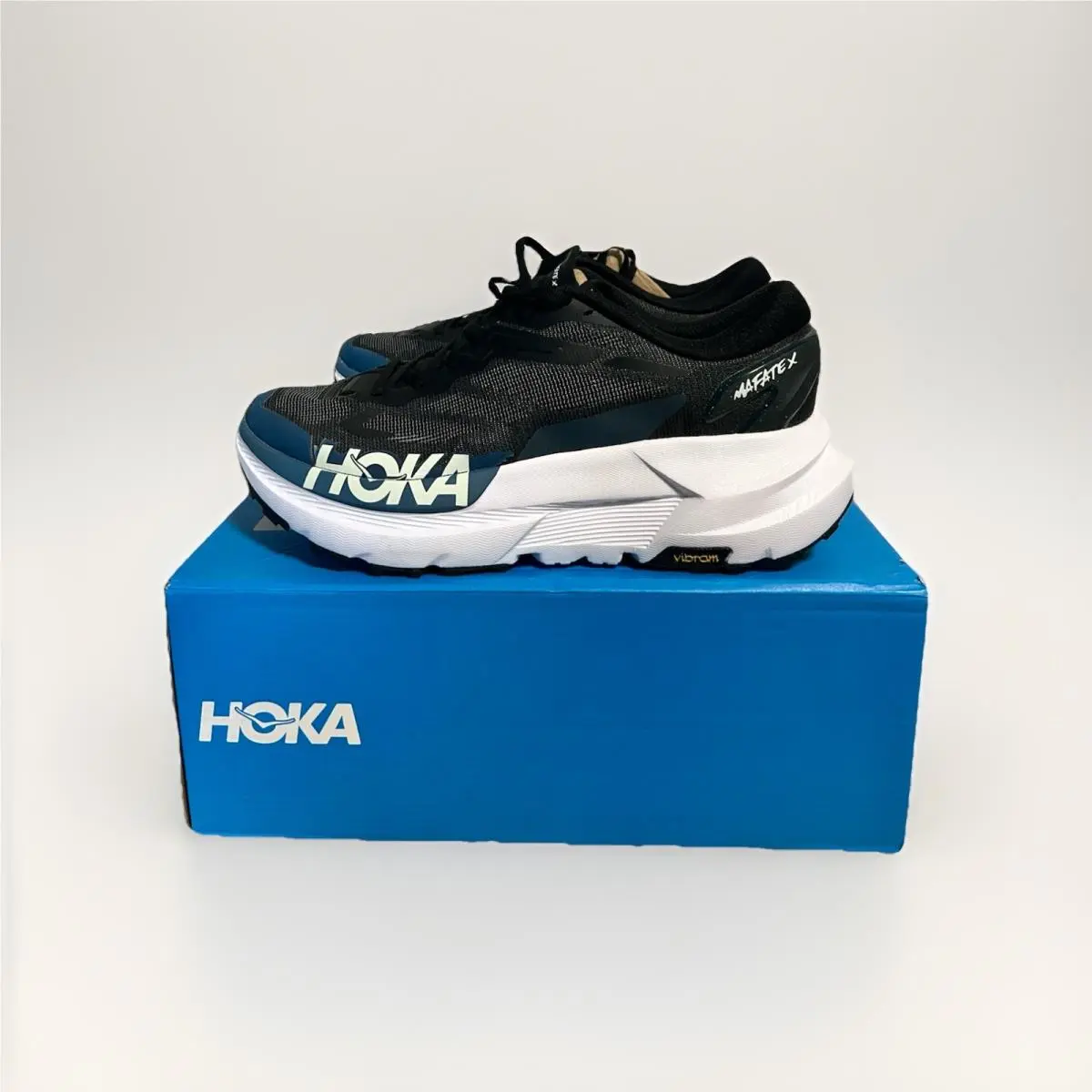 Hoka One One Mafate X Running Shoes Sneaker Size 9 D Black Trail Vibram