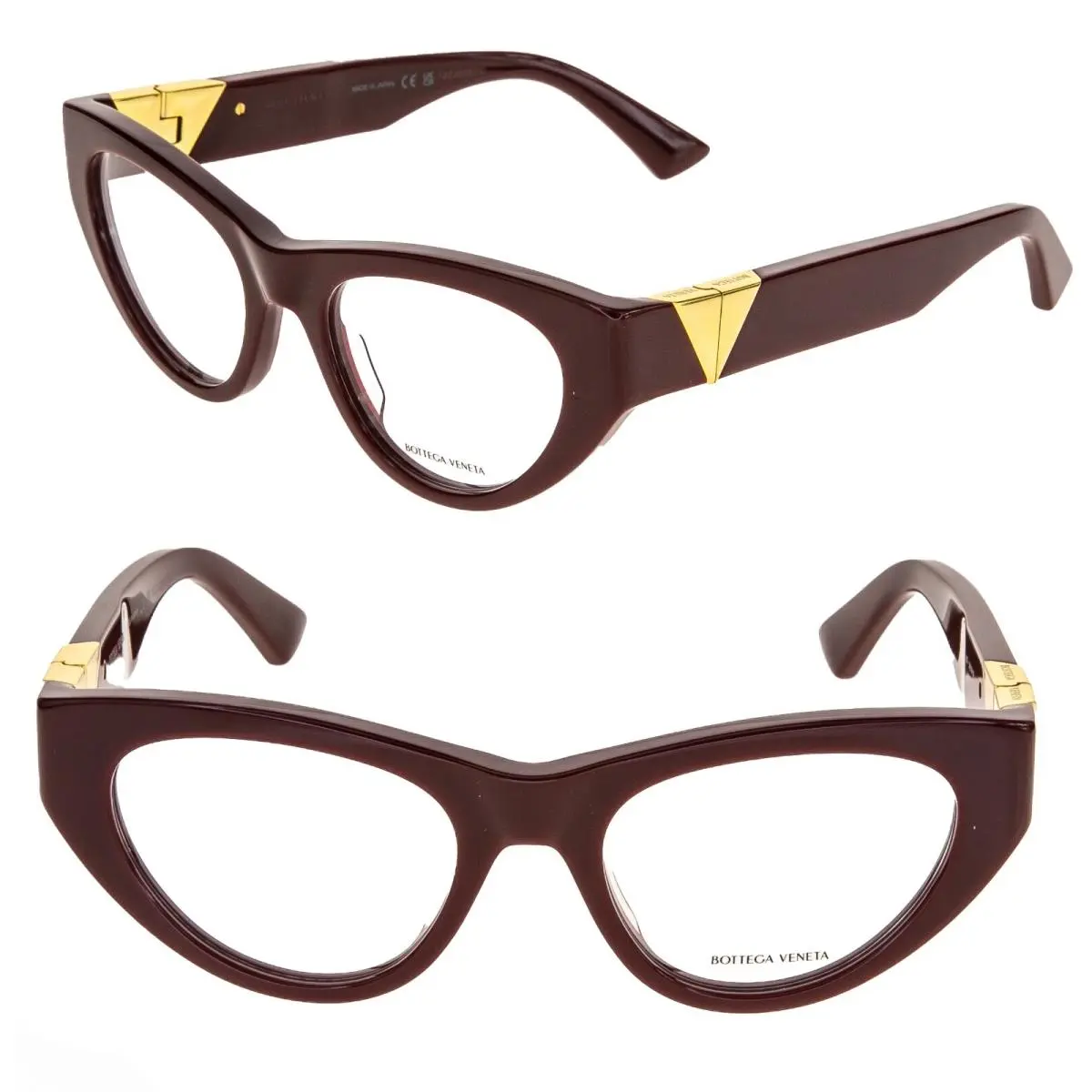 Bottega Veneta V Angle 1179 Classic BV1179O Burgundy Red Bold Cat Eyeglasses 003
