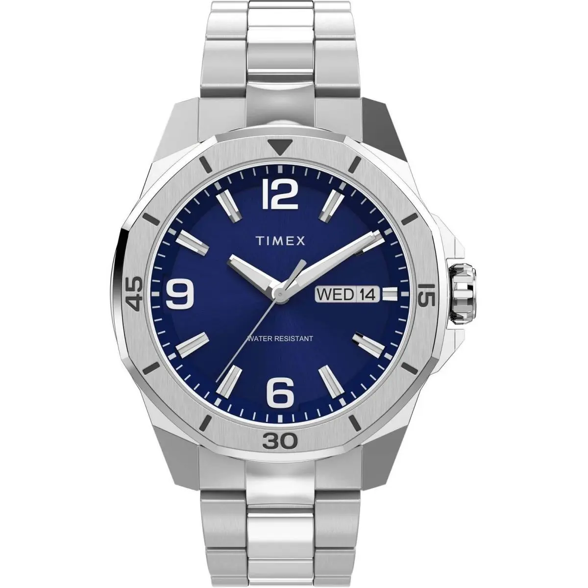 Timex Men`s Watch Essex Day-date Blue Dial Stainless Steel Bracelet TW2W79500VQ