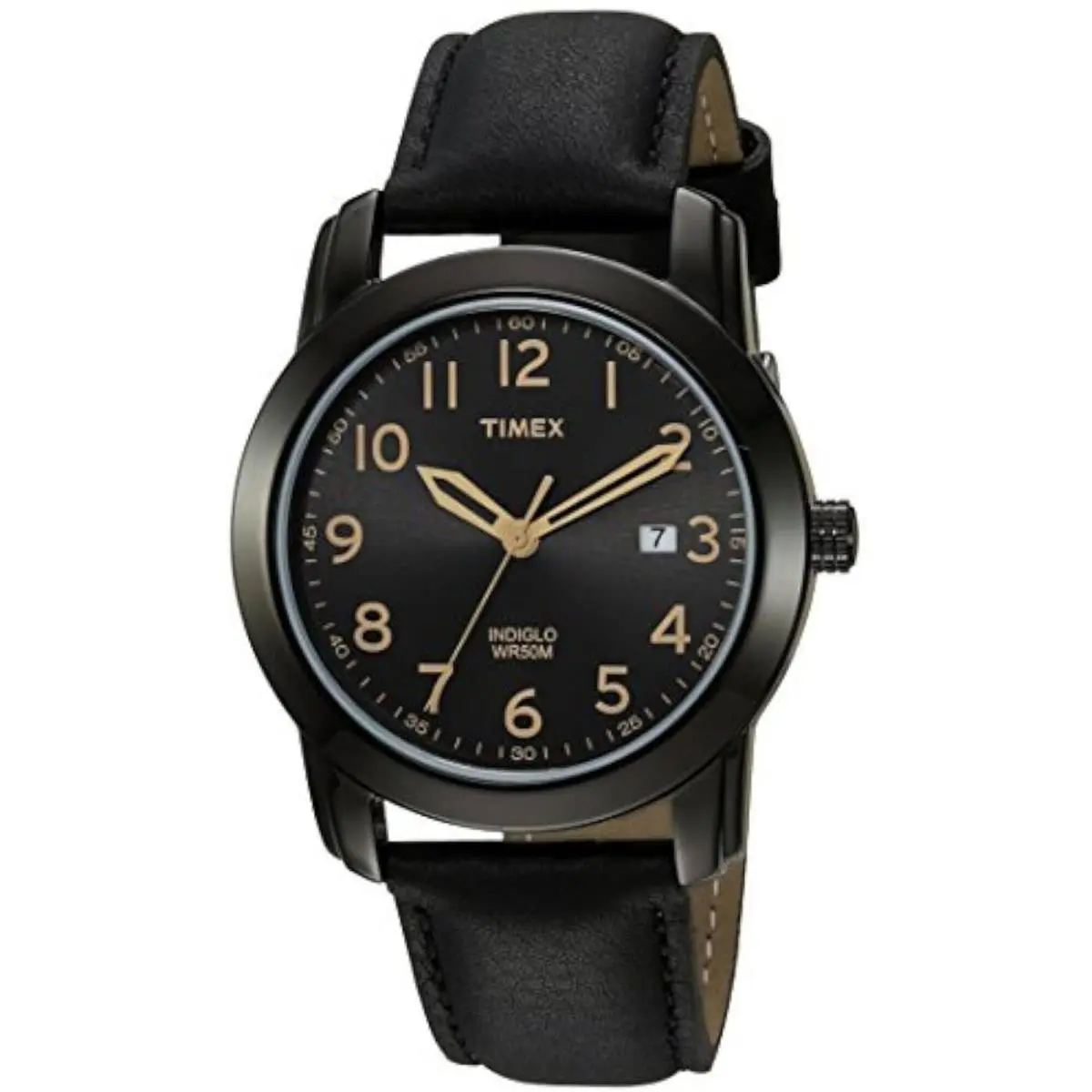 Timex Men`s Watch Highland Street Quartz Black Dial Leather Strap TW2R298009J