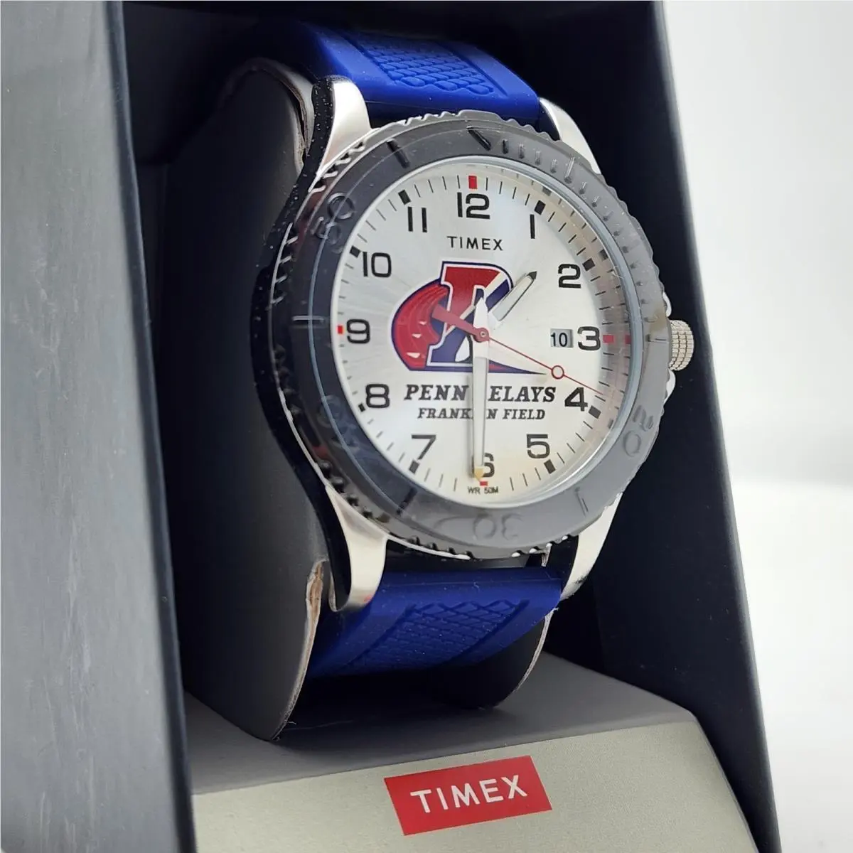 Timex Penn Relays Franklin Field TW2Y05400 Blue Silicone Sports Men`s Watch