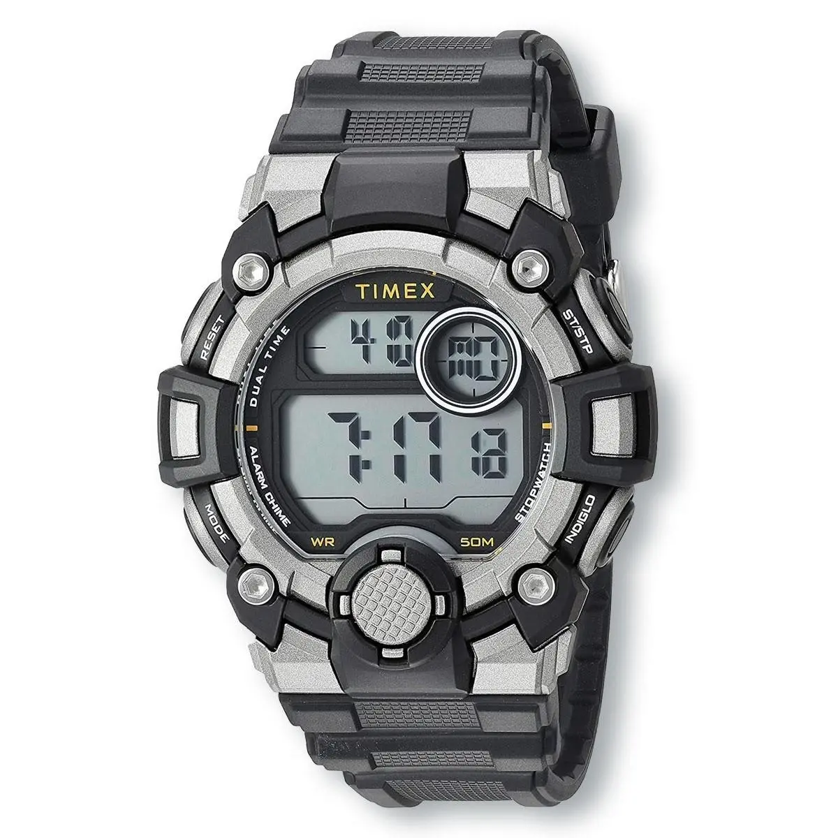 TW5M27700 Dgtl A-game Chronograph Alarm Black Silicon Watch by Timex