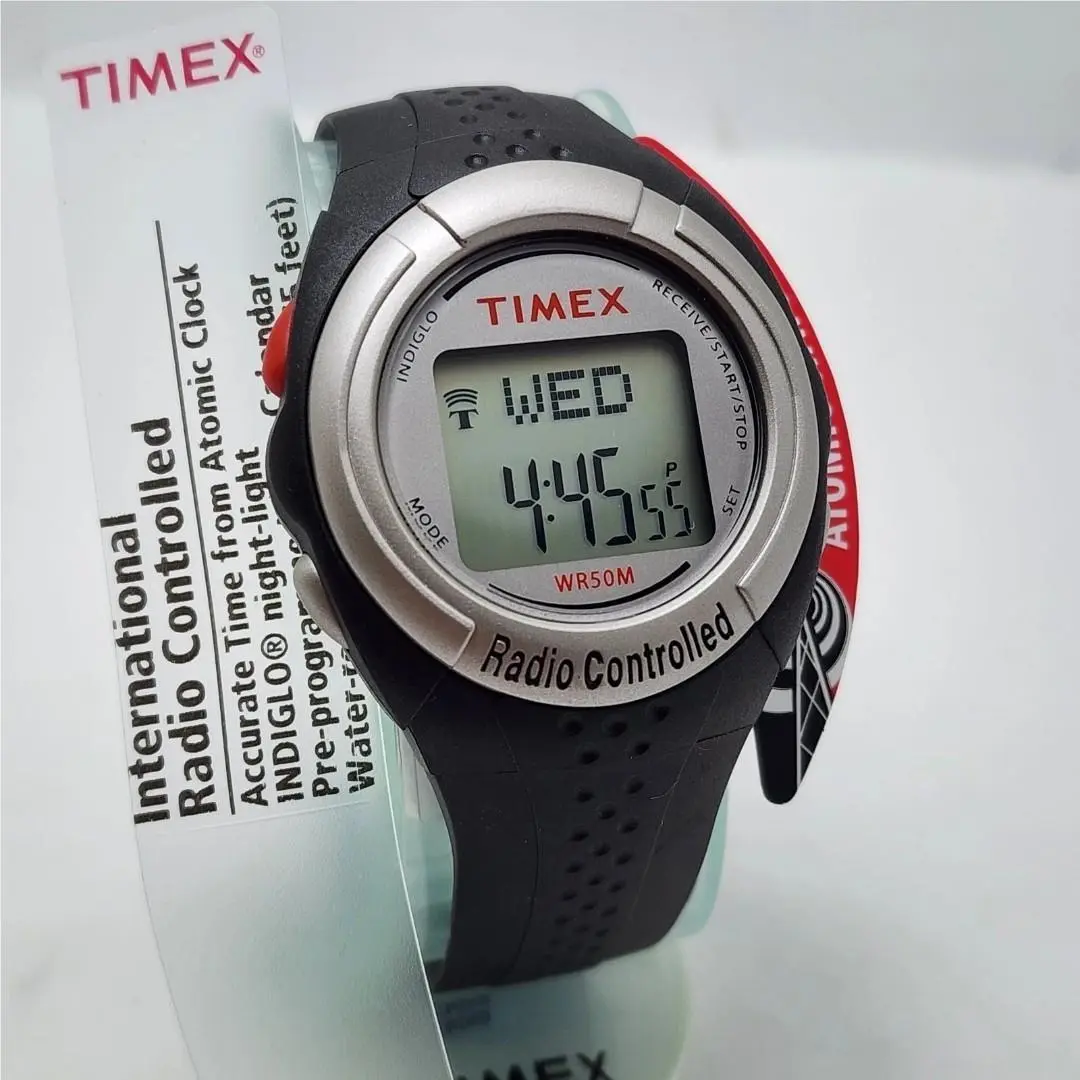 Radio Controlled T5E881 Indiglo WR 50M Day-date Alarm Chrono Atomic Watch by Timex
