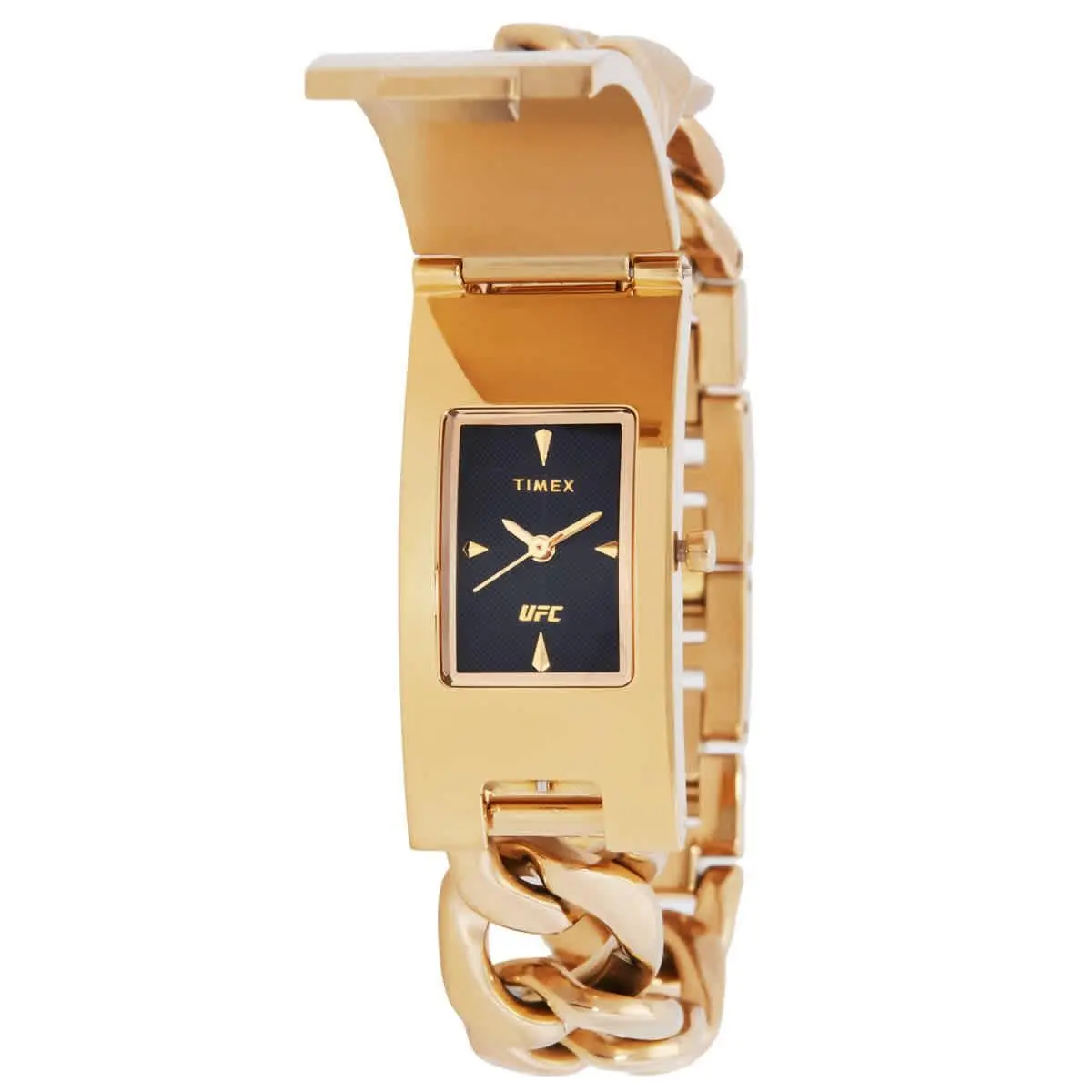 Timex TW2V55500 Ufc Championship Black Dial 20 mm Women`s Watch - Gold-tone, Dial: Black, Band: Gold-tone