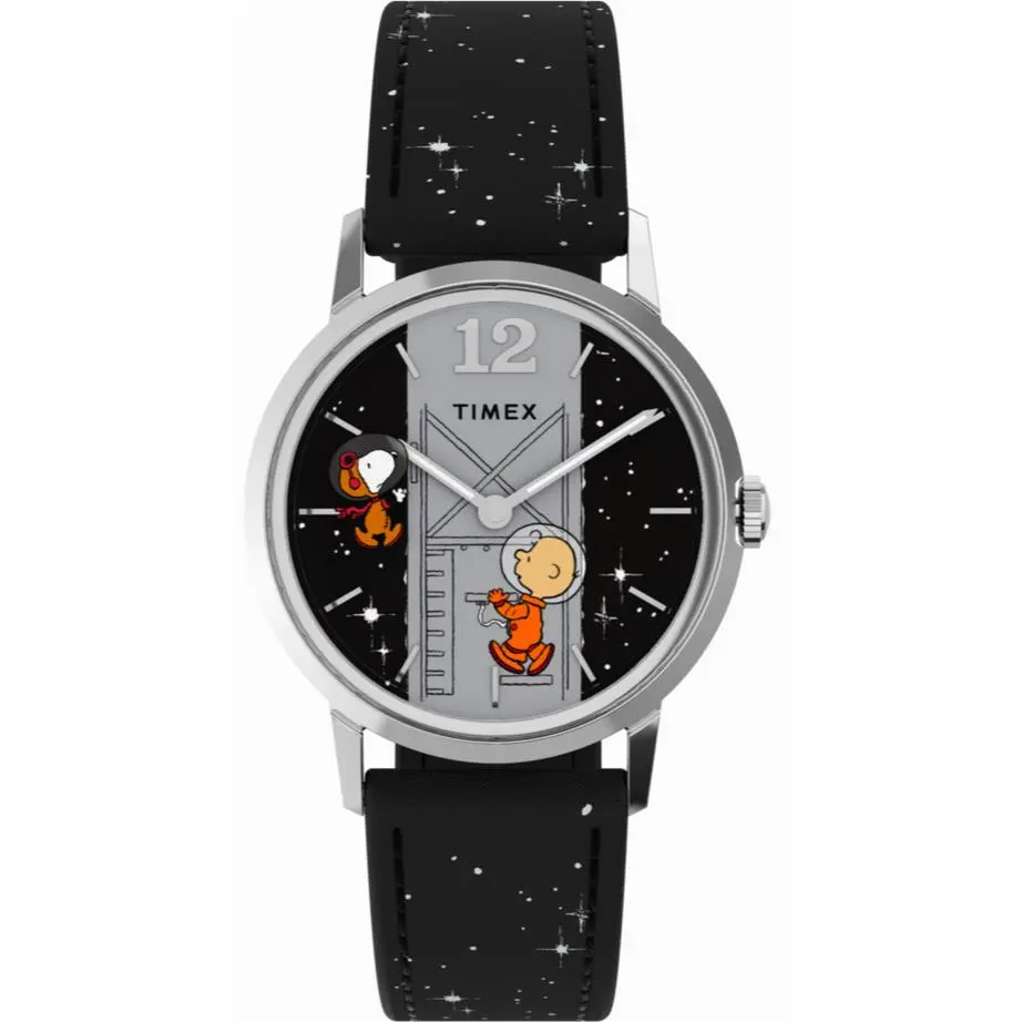 Timex Peanuts Snoopy Charlie Brown Space Marlin Hand Wound 34mm Watch TW2W89700