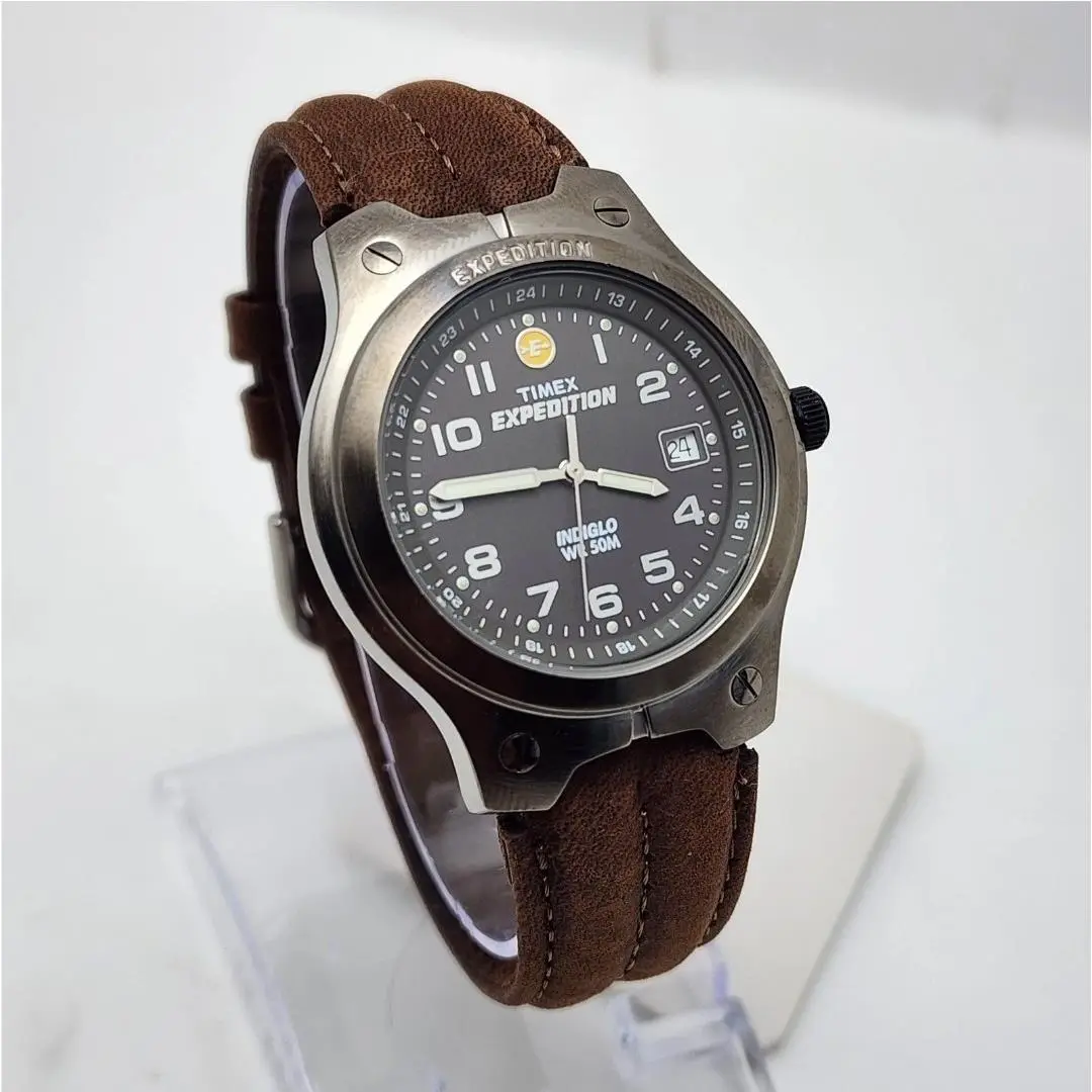 Timex Expedition T44661 Indiglo WR 50M Date Brown/black Analog Men`s Watch Nos
