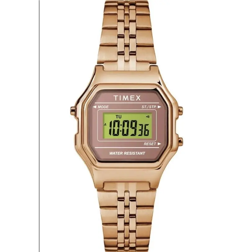 Timex Digital Mini Stainless Steel Rose Gold Bracelet TW2T48300