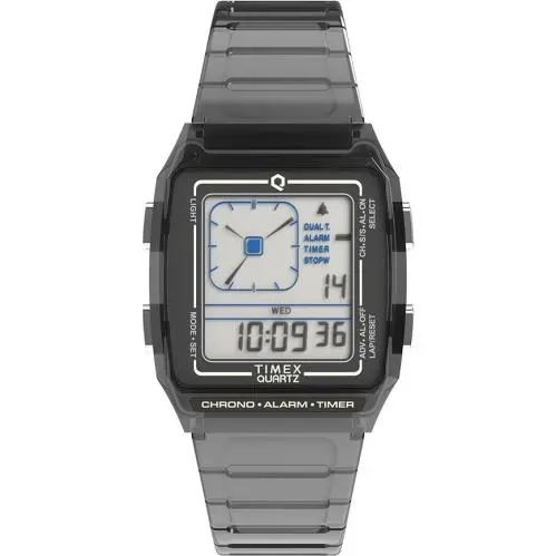 Timex Q Timex Digital Lca Translucent Resin Unisex Watch TW2W45000