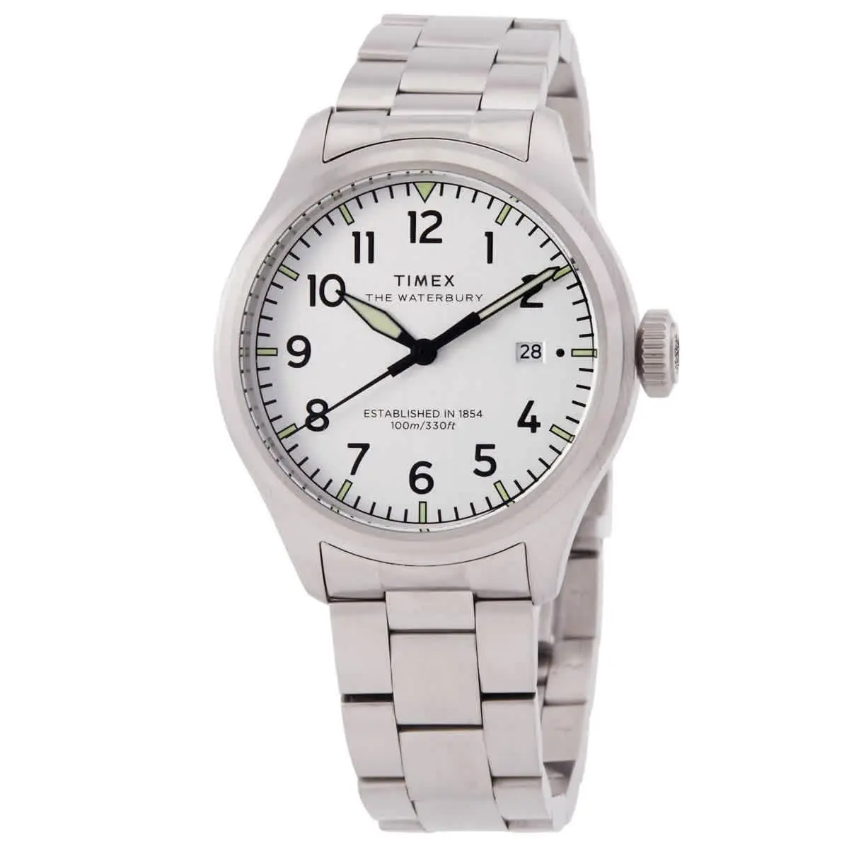 Timex Waterbury Ace Quartz Silver Dial Men`s Watch TW2Y18800 - Dial: Silver-tone, Band: Silver-tone, Bezel: Silver-tone