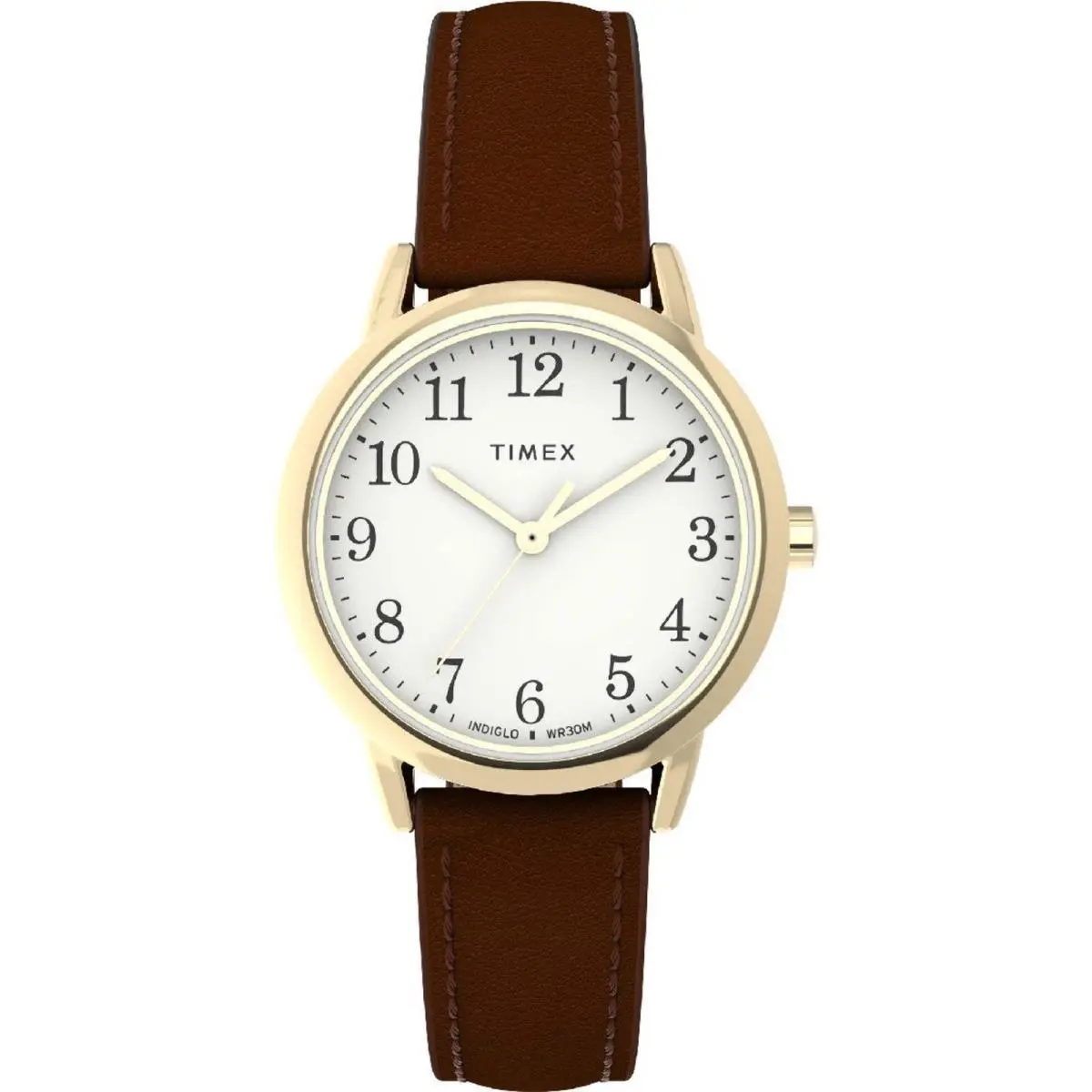 Women`s Easy Reader 30mm Gold-tone Brown Vegan Leather Strap Watch TW2W32600 by Timex
