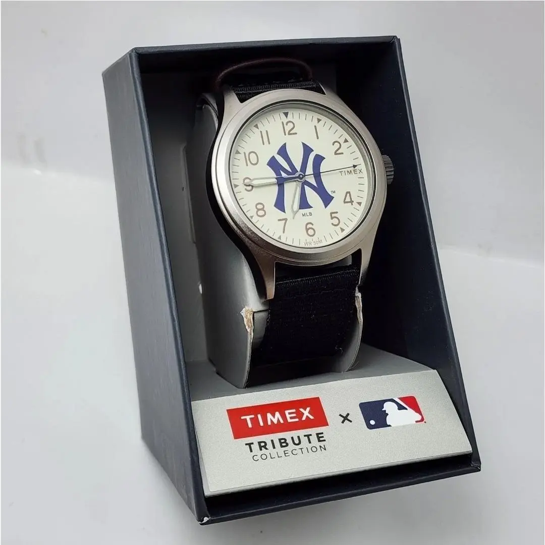 Timex York Yankees Mlb Twzbyanmb Tribute Collection WR 50M Men`s Watch