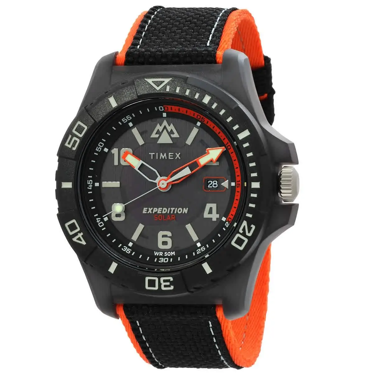 Timex Expedition North Freedive Ocean Solar Black Dial Men`s Watch TW2V66100 - Dial: Black, Band: Black, Bezel: Black