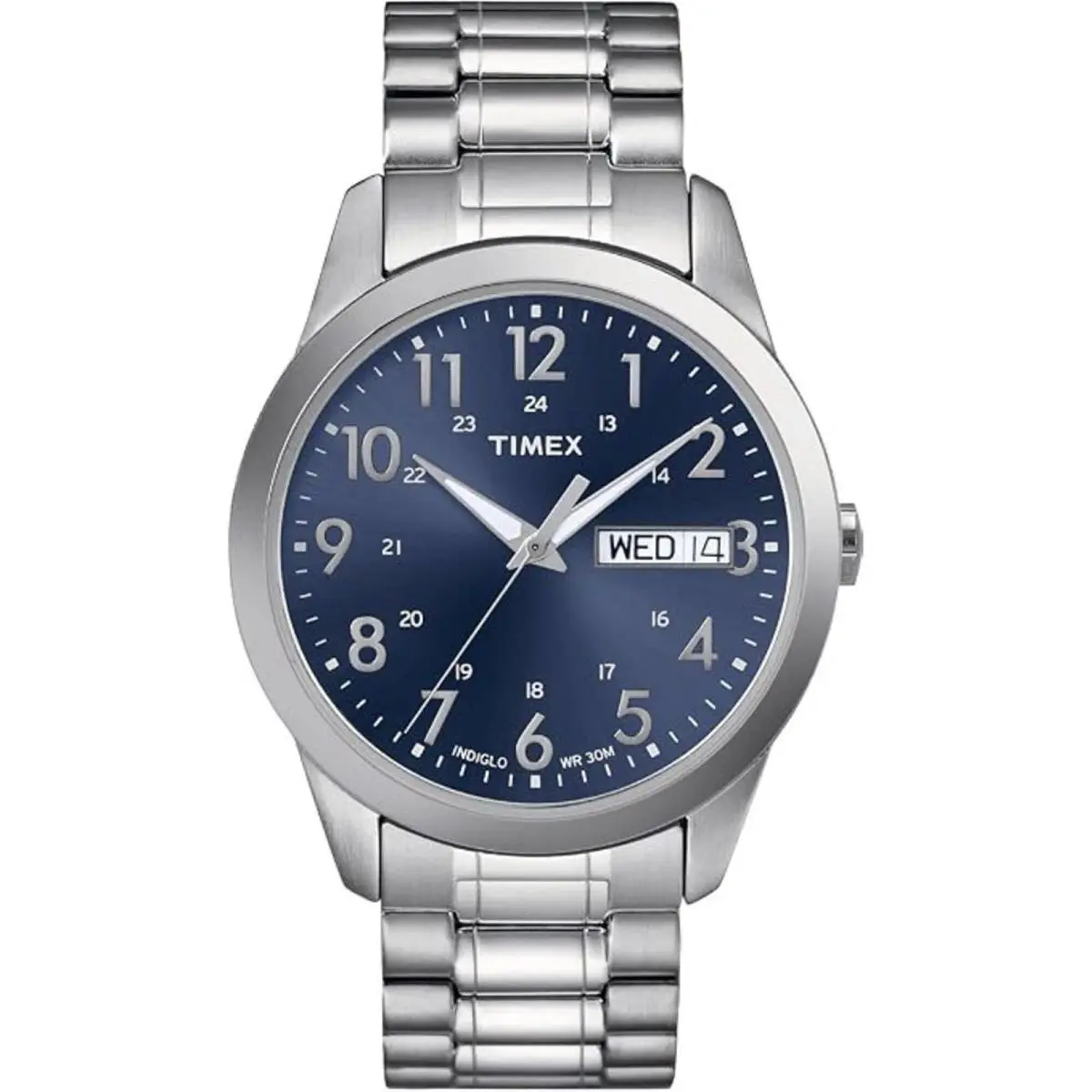 Timex Men`s Watch Quartz Blue Dial Silver Stainless Steel Bracelet TW2P67300