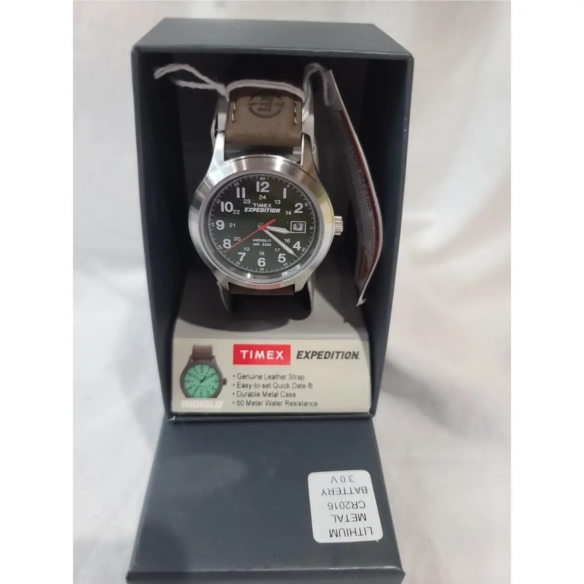 Timex® Expedition® Field Metal Watch Green Dial W/brown Leather T40051WX