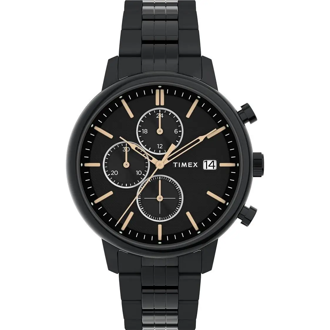 Men`s Chicago Chronograph 45mm Black Dial Stainless Steel Watch TW2Y29000 by Timex