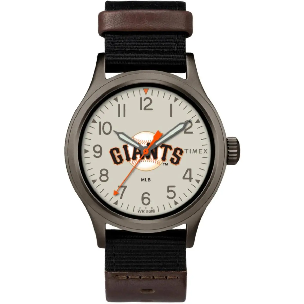Timex Men`s Watch Clutch San Francisco Giants Quartz Grey Dial Strap Twzbsfgmbyz