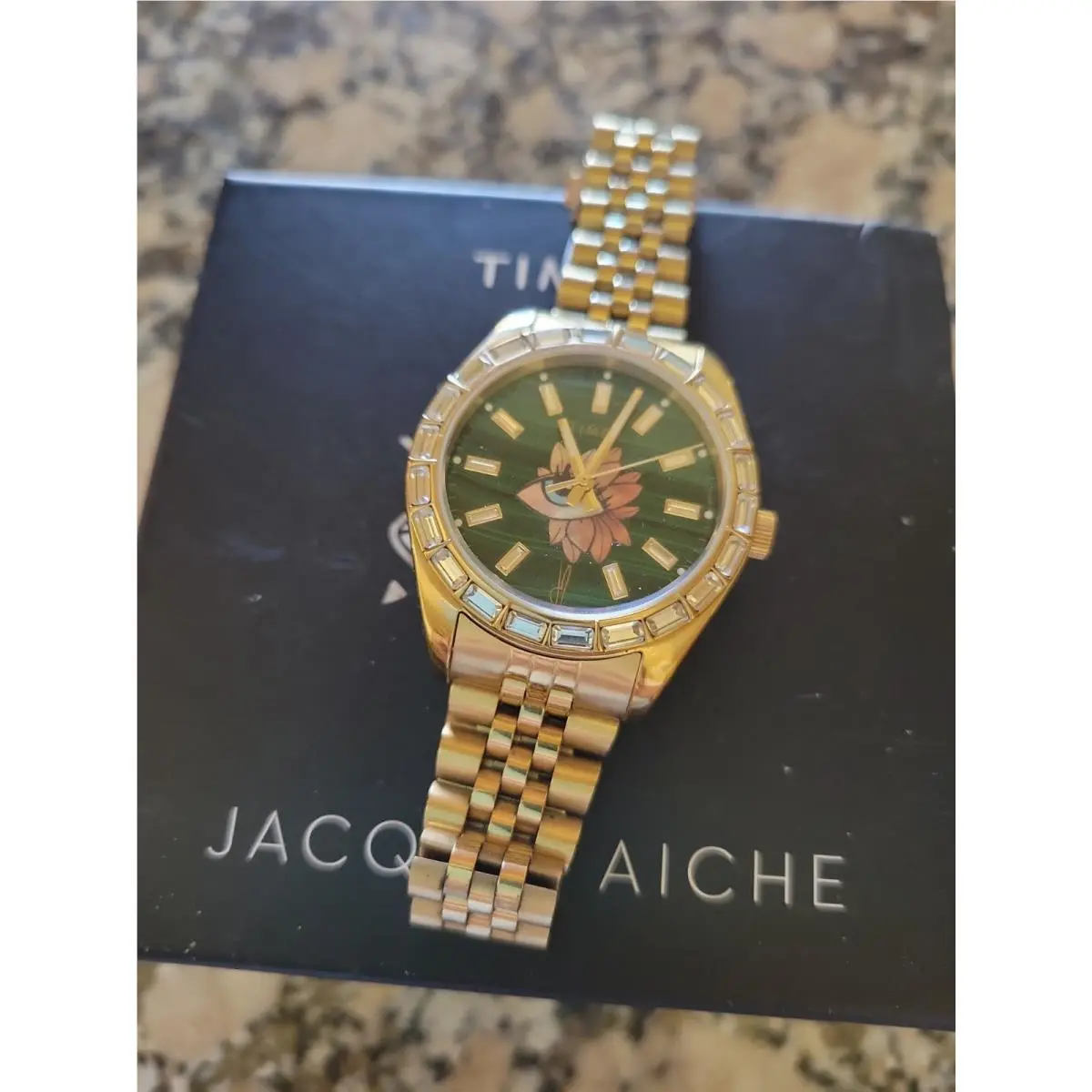 X Jacquie Aiche Legacy Malachite Tribe Eye Flower Watch 36mm by Timex