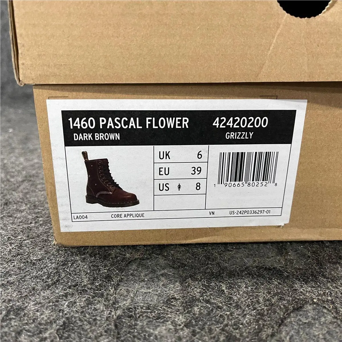 Dr. Martens shoes - 1460 Pascal Flower - Pascal Flower - 42420200 - Brown (UPC: 190665802528) 5