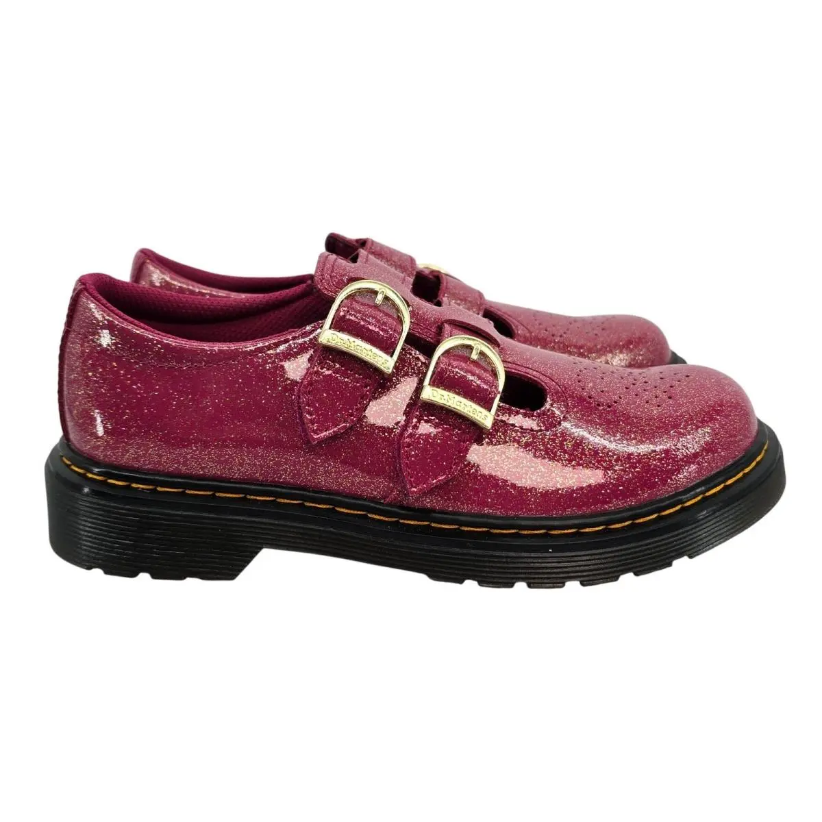 Dr. Martens 8065 J Pink Glitter Mary Jane Shoes Kids Size 3 US 34 EU