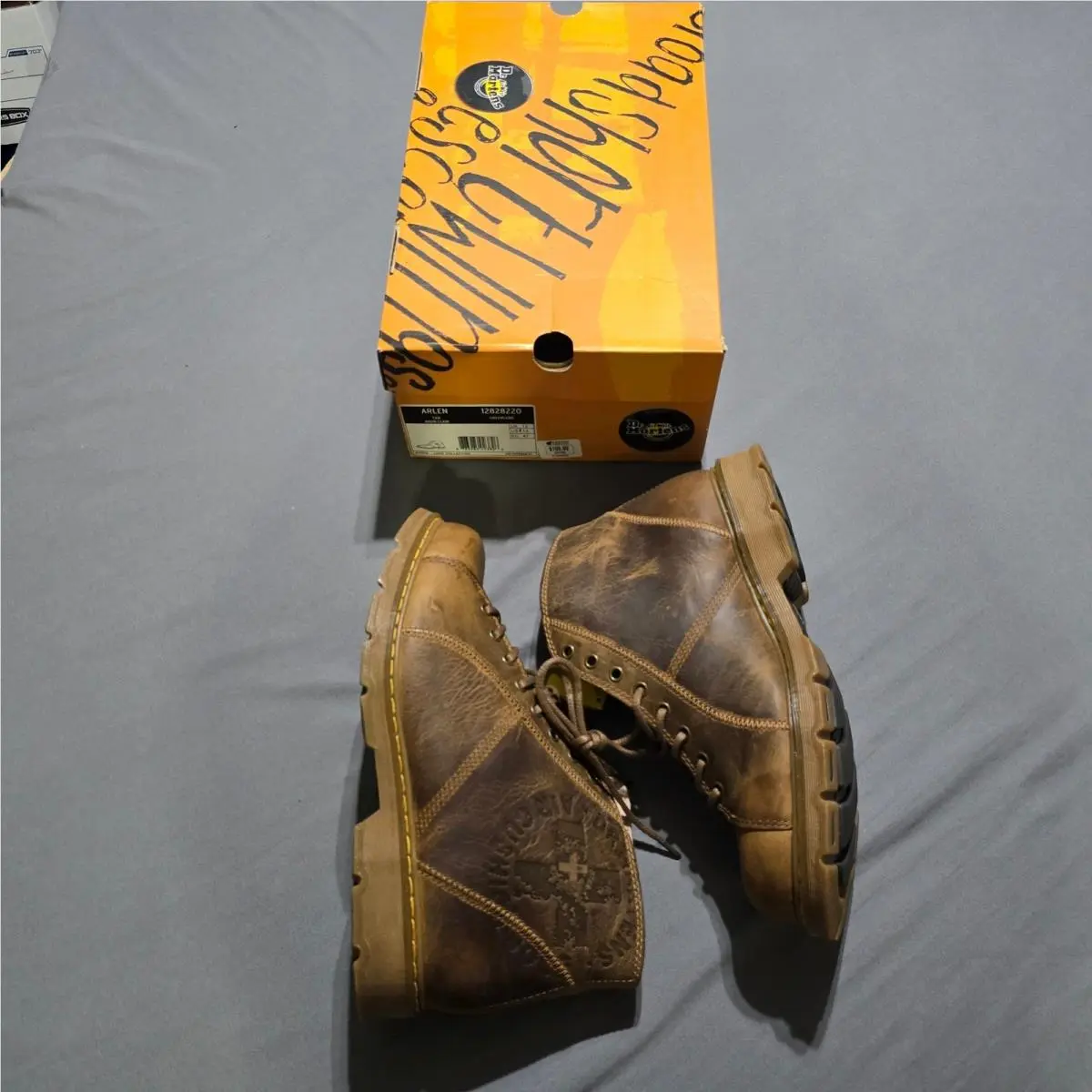 Dr. Martens Arlen Boots Men 13 Tan Greenland Leather Distressed Vintage y2k 90s