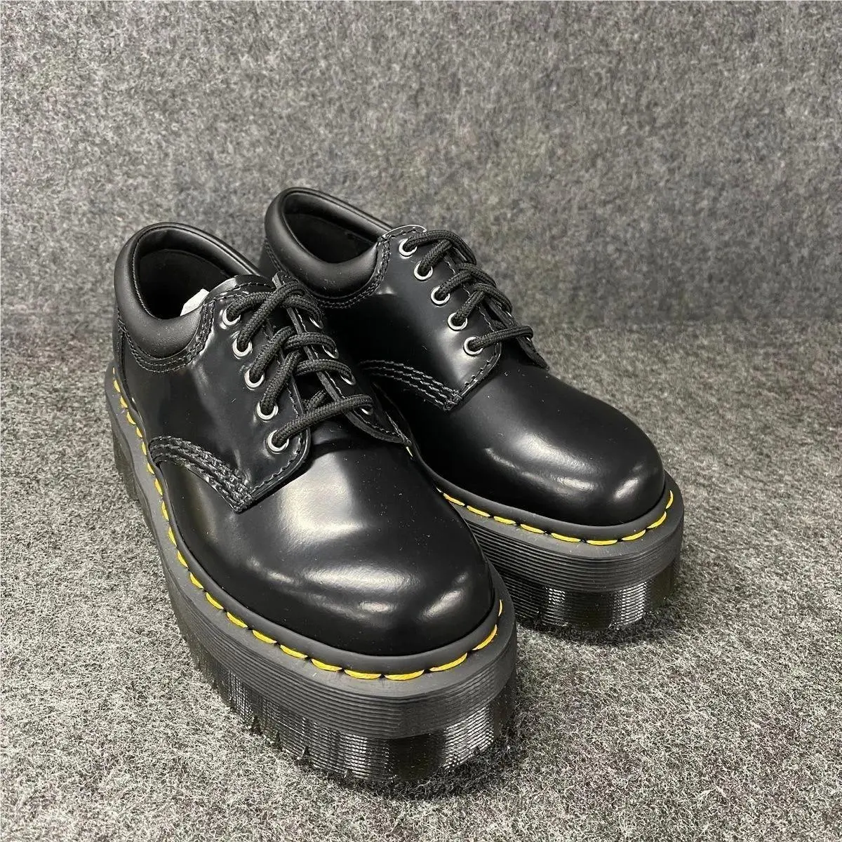 Dr. Martens 8053 Leather Platform Casual Shoes Women`s Size 5 Black