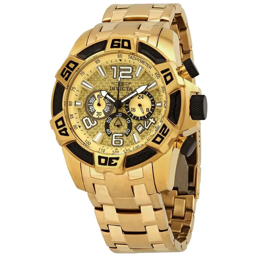 25854 Pro Diver Gold-tone Dial 50 mm Men`s Watch by Invicta
