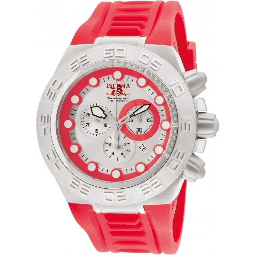 Subaqua Noma IV 1533 Swiss Chronograph 50mm Red Silicone Box by Invicta