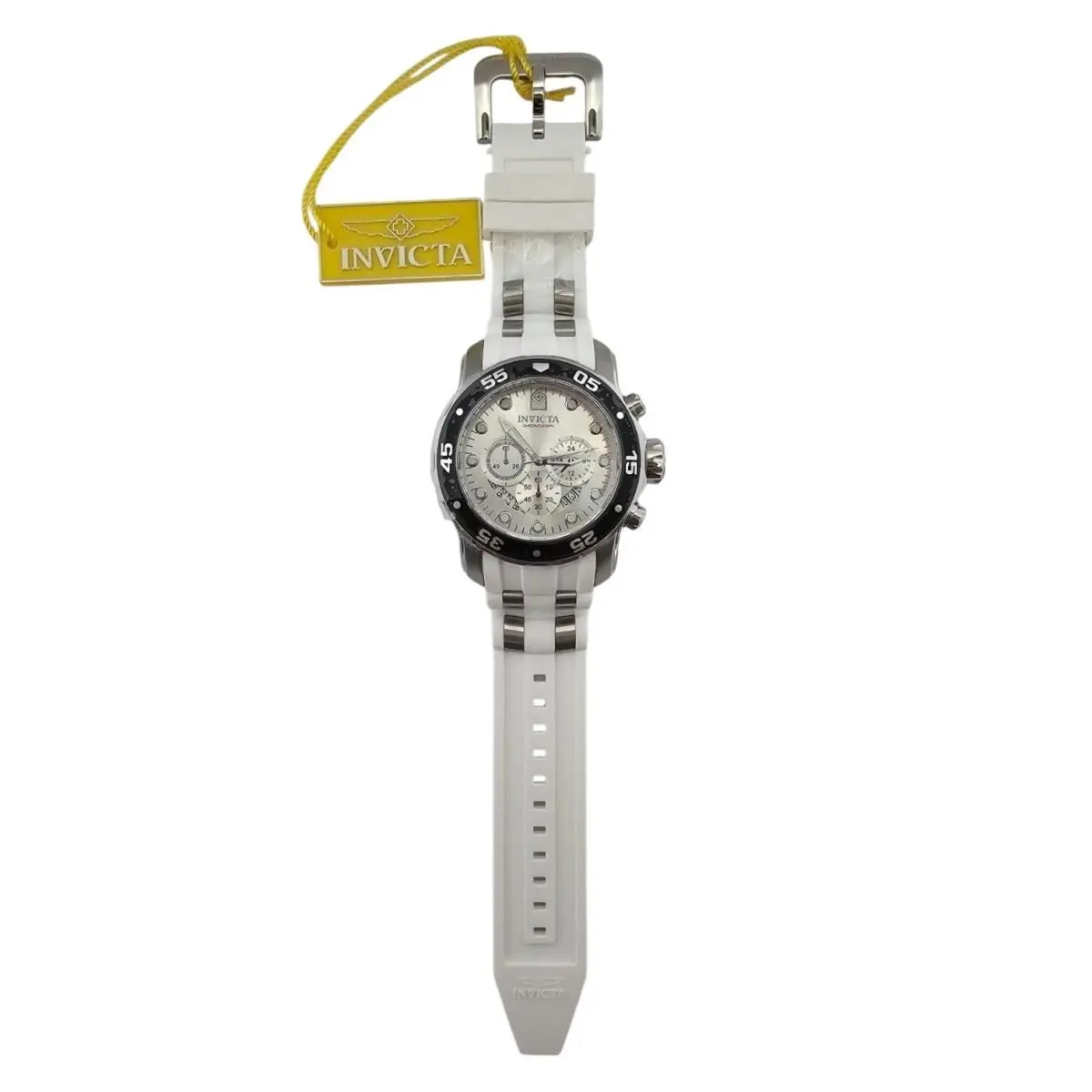 Pro Diver 20290 Mens Chronograph Watch White Silicone Silver Dial 48mm by Invicta