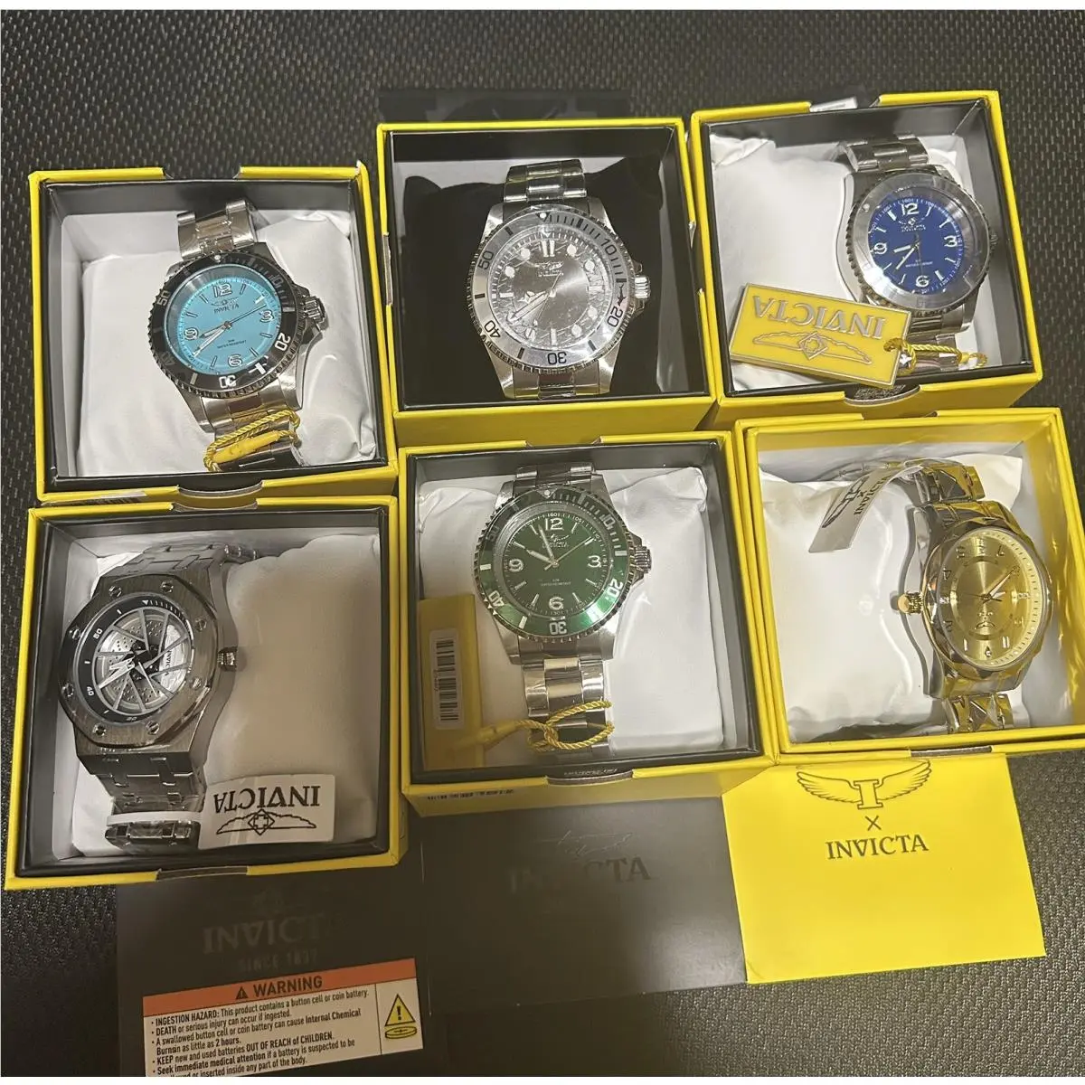 Lot of 6 Men’s Watches by Invicta