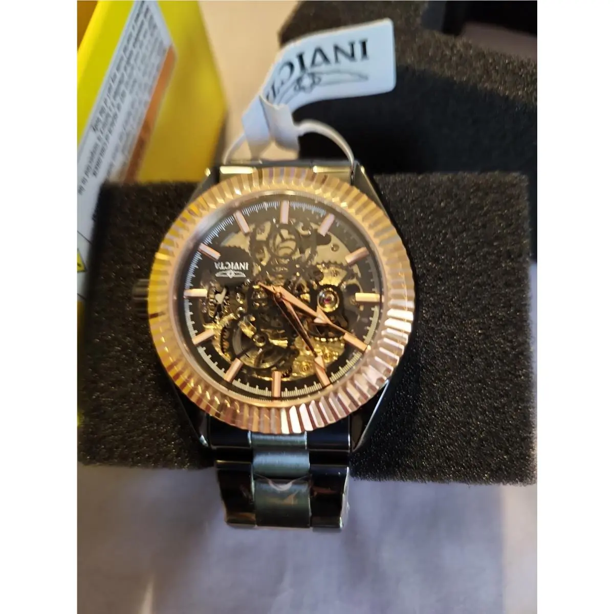 Invicta Objet D Art Men`s Skeleton Black Watch