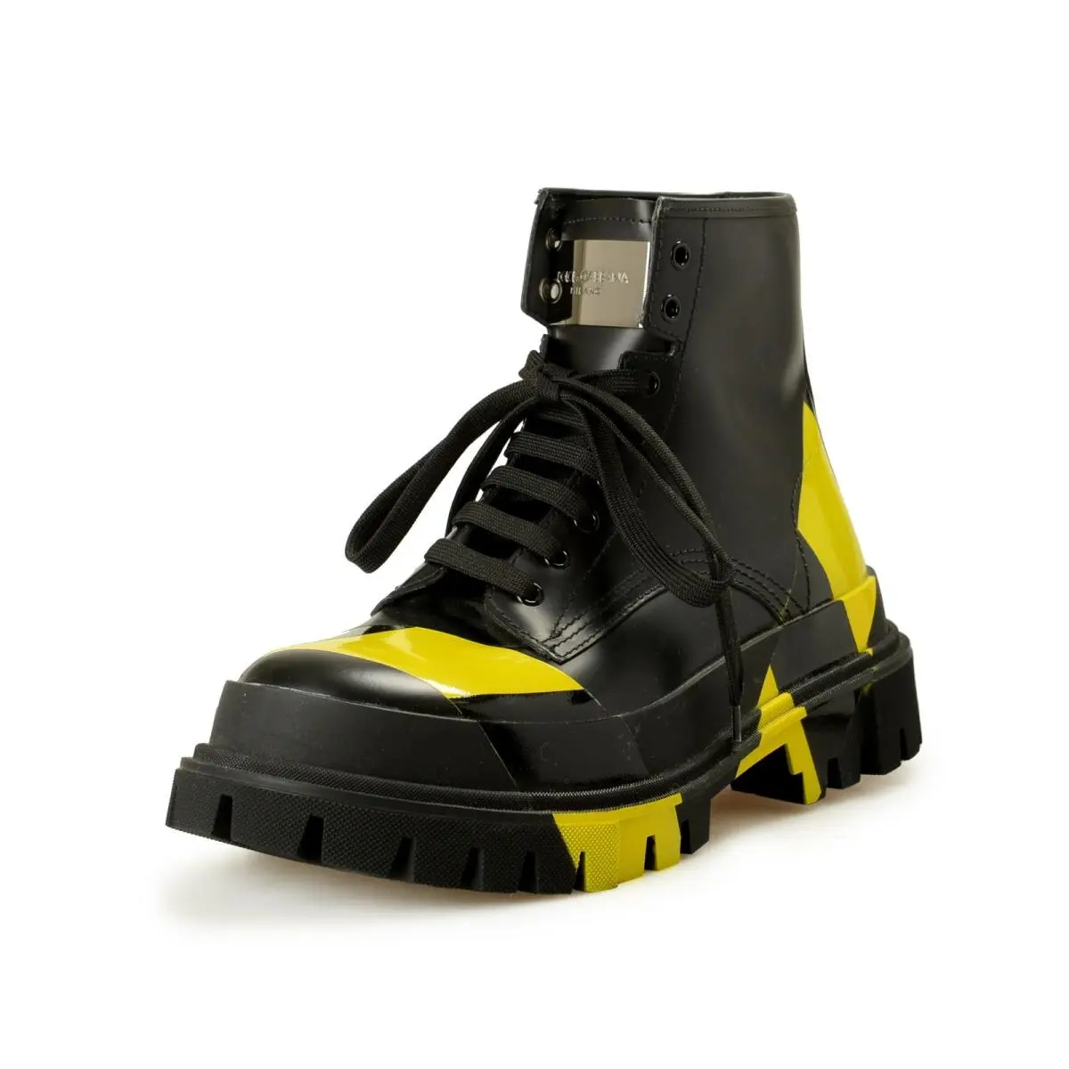 Dolce Gabbana Men`s Two Tone Leather Combat Lace Up Boots Shoes US 11 IT 44