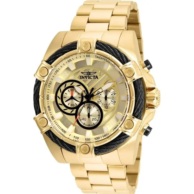 Men`s 25515 Bolt Quartz Chronograph Gold Dial Watch by Invicta