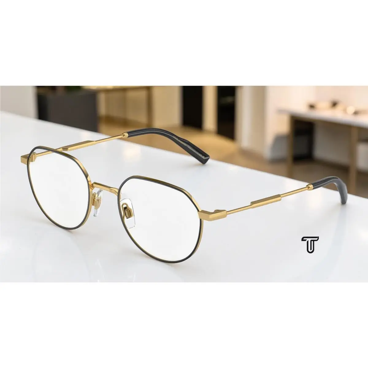 Dolce E Gabbana DG1349 1311 Gold Matte Black Demo Lens 52 mm Men`s Eyeglasses