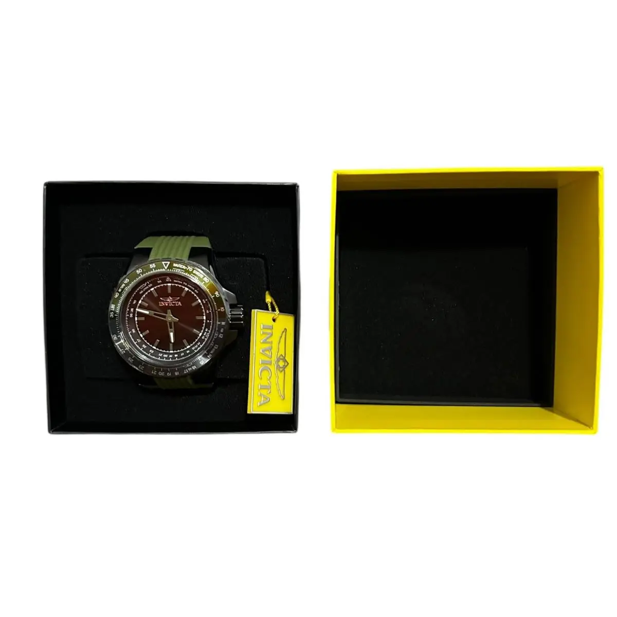 Invicta Men`s Aviator 50mm Quartz Watch IN-49669 199.00 - Dial: Black, Band: Green, Other Dial: Black
