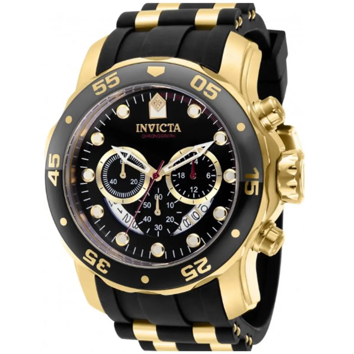 Men`s 37228 Pro Diver Quartz Chronograph Red Black Dial Watch by Invicta
