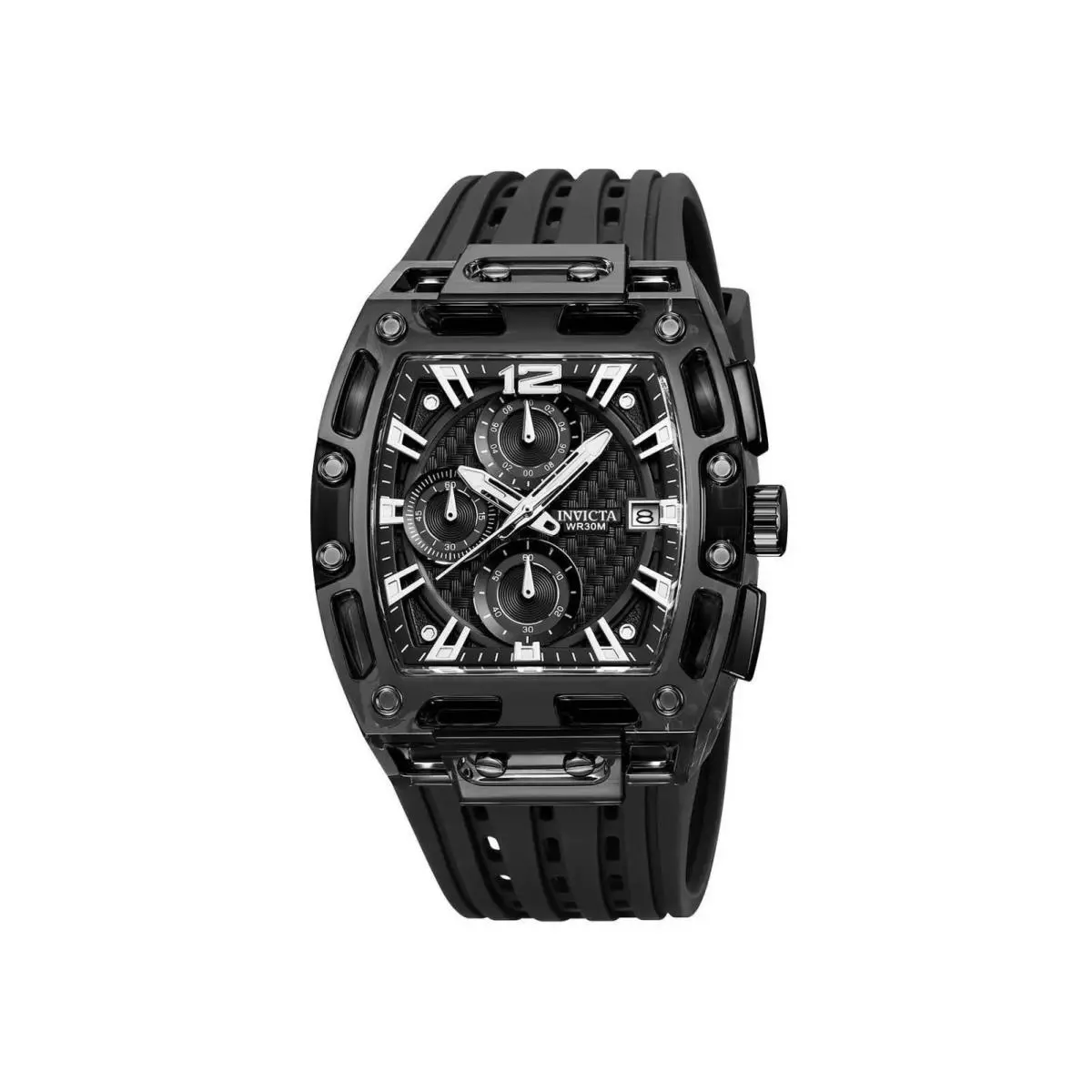 Invicta S1 Rally Men 42mm Black Tone Case Black Metal Dial Black Band 70146