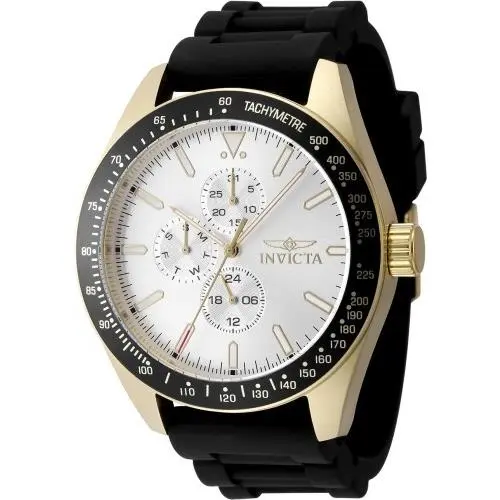 Invicta Men`s 48857 Aviator Quartz VH67 Silver Dial Watch