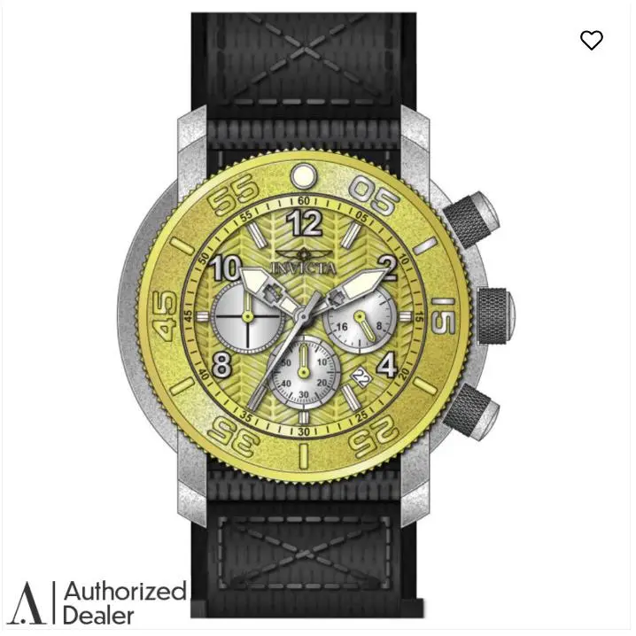 Invicta Men`s Coalition Forces 50mm Chronograph Quartz Gold/silver 100m SS Watch - Dial: Black and Silver, Band: Black and Orange, Band Family: Orange