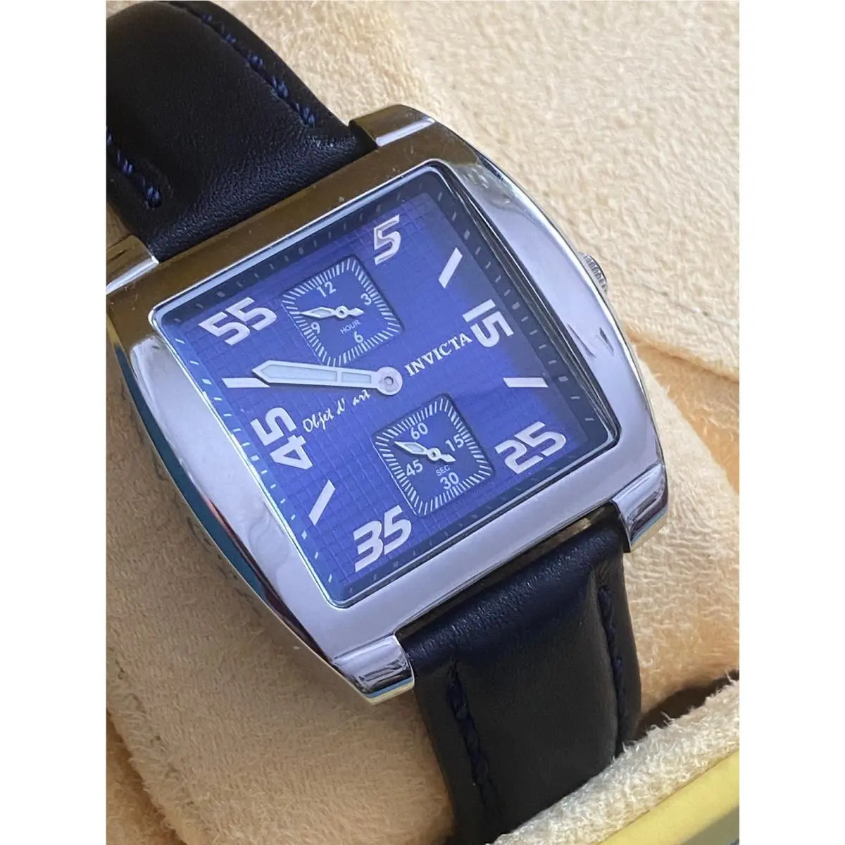 Invicta 2162 Objet D`art Swiss Automatic Blue Dial Men`s Watch Nos