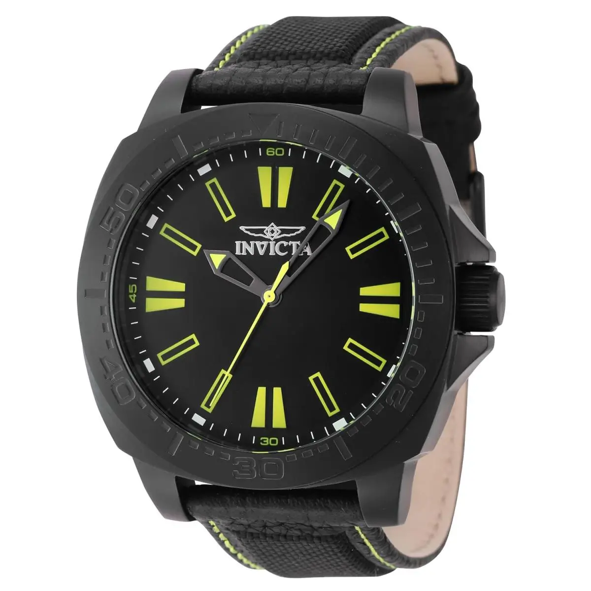 Invicta Men`s Speedway 46mm Stainless Steel Nylon Quartz Watch Black Model: 46308