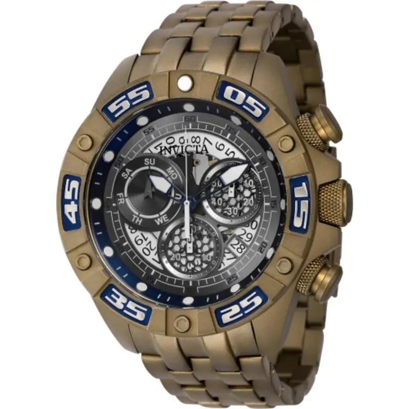 Men`s Watch - Coalition Forces Chronograph Grey Dial Khaki Bracelet by Invicta