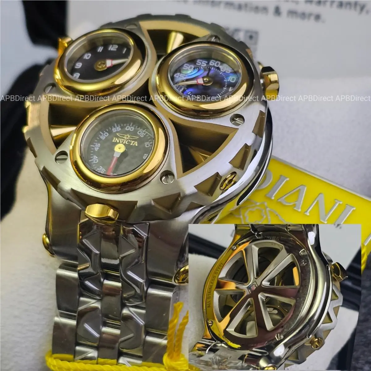 Invicta - Cerberus - Tri 3 Movements Carbon Fiber Abalone Mop Dials Mens Watch